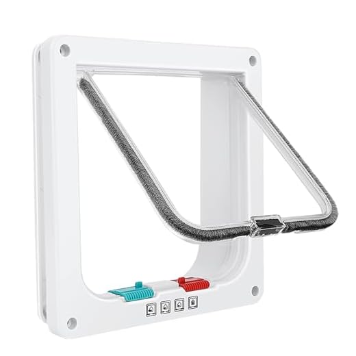 Katzentür für Fenster, Fliegengittertüren und Schiebetüren, Sicherheitstür für Haustiere mit 4-Wege-Sperre, wetterfeste Katzenklappe für dünne Tür und Wand (Groß, 21cm x 19,5cm Klappe)