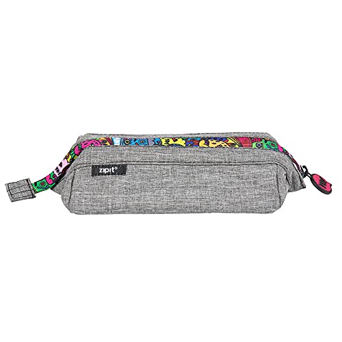 Image of ZIPIT Lenny Pencil Case for Adults and Teens, Large Capacity Pouch, Sturdy Pen Organizer, Wide Opening with Secure Zipper Closure (Grey)