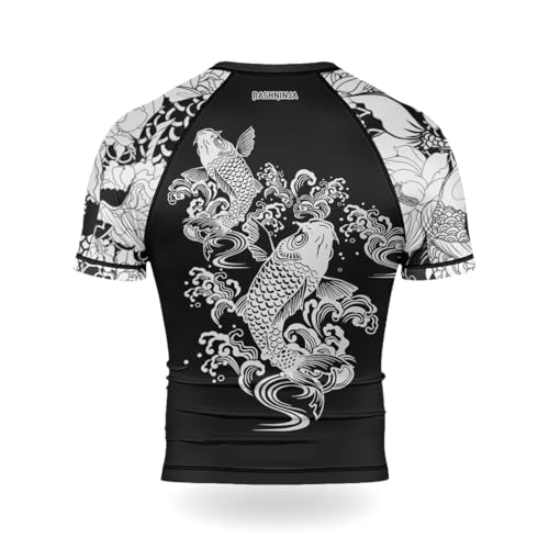 Japanese Koi Fish Ranked Men’s Short Sleeve Fight Shirt MMA BJJ Jiu-Jitsu Training Base Layer Rash Guard3