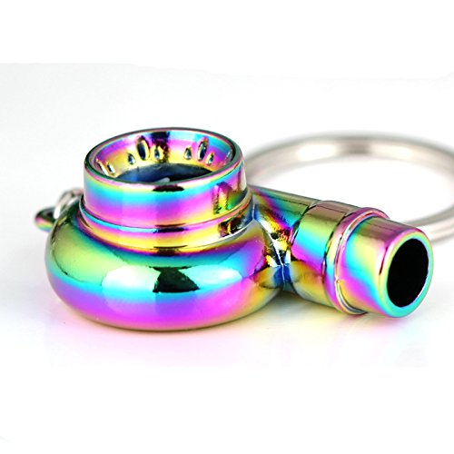 Image of maycom Creative Spinning New Charming Polished Black Turbo Turbocharger Keychain Key Chain Ring Keyring Keyfob,make Whistle Sound
