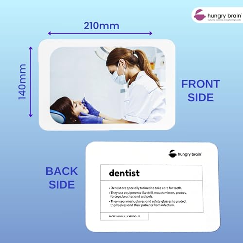 Image of Hungry Brain Professionals Flash Cards 3 Months+ for Babies | Montessori Learning Cards for Toddlers | Early Brain Development | Improve Vocabulary & Cognitive Skills | Educational Gift for Kids