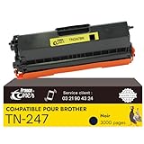 HAUT RENDEMENT – Jusqu’à 3000 pages : Cartouche de toner compatible pour Brother TN247 Noir offrant un rendement supérieur (3000 pages pour le toner TN247 Noir et 2300 pages pour chaque toner de couleur, Cyan, Magenta, Jaune, à 5% de couverture papier A4) pour des impressions nettes et durables, idéale pour un usage quotidien ou professionnel. Convient également en replacement des TN243.