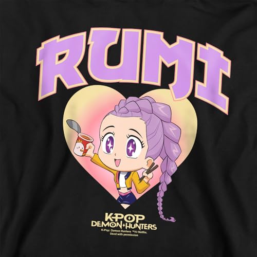 Pull-over hoodie Kpop Demon Hunters noir pour enfants de 9 à 11 ans