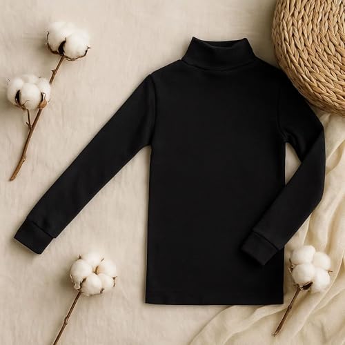 BABIDU - Punt NOU Camiseta Niños Unisex Cuello Medio Alto Semicisne, Camiseta para Niño y Niña Unisex de 2 a 16 Años, Camiseta Manga Larga Algodón y Poliéster