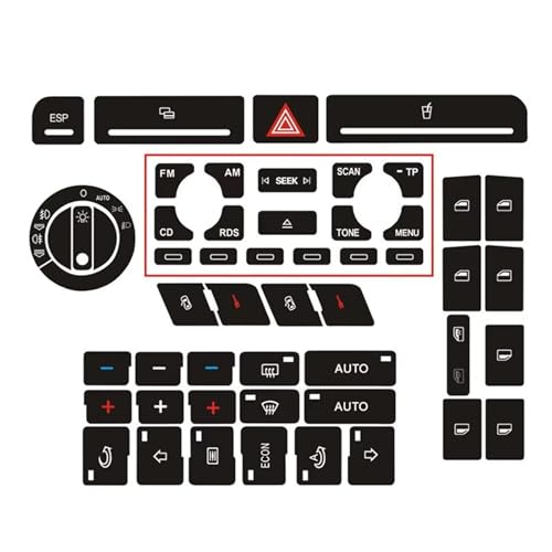 Autocollants réparation boutons voiture finition mate premium compatible formats A4 B6 B7 A3