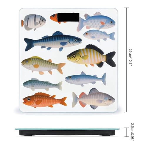 Báscula digital de baño Different Fish con pantalla amplia miniatura 2