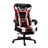 ✅ DESIGN ULTRA-TENDANCE : fauteuil gaming style baquet racing tendance tricolore rouge, blanc et noir