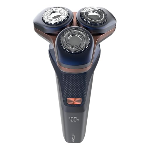 Cecotec Afeitadora Rotativa PrecisionCare Aluminium. Cuchillas para Pelo Largo y Corto, Pantalla LED Inteligente, 2 Velocidades, 8500rpm, Autonomía 2h, Cabezal Magnético y Revestimiento de Titanio - imagen 3