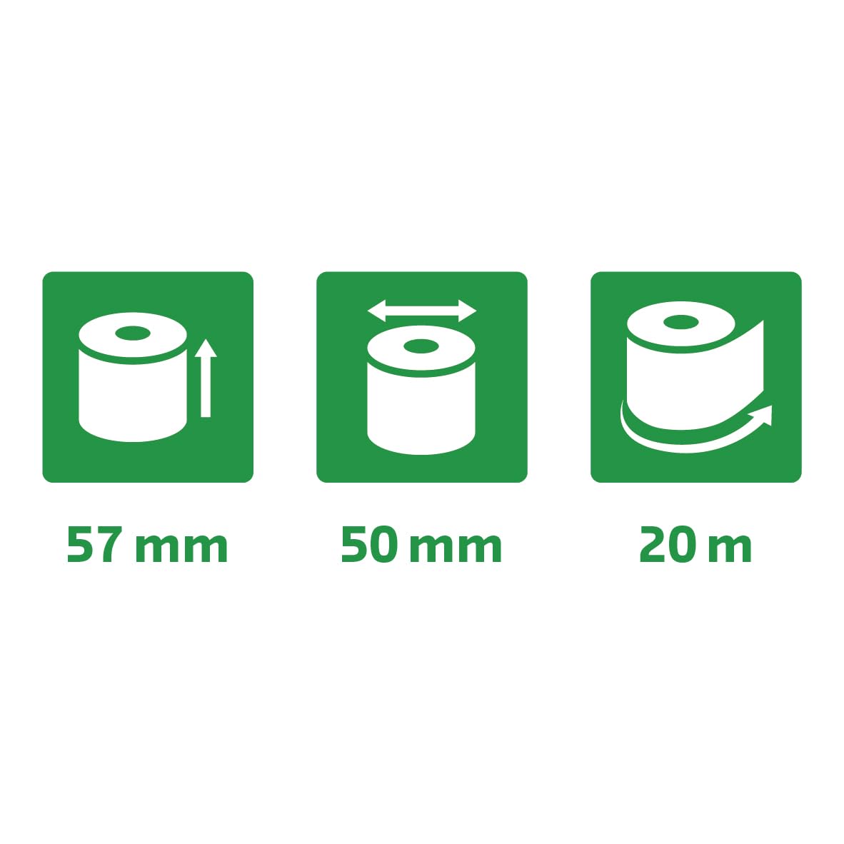 Bobines pour machines a calculer 57x50x12x25 - 1 pli offset blanc 64 g/m