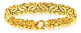Ce Bracelet Maille Royale ronde lisse et sablé en Or jaune 750/1000 d'une longueur de 21 centimètres et d'une largeur de 1.1 centimètre d'un poids de 15.50 grammes vous offrira un tombé parfait à votre poignet. Son fermoir bouée donne plus d'éclat au bracelet.