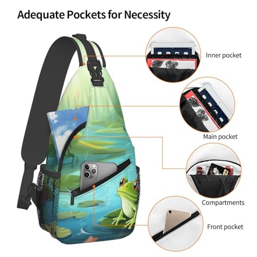 Bolso cruzado estilo Sling para hombres y mujeres negro miniatura 4