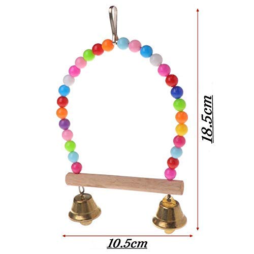 Sage Square Natural Wood Hanging Swing Toy for Small & Medium Birds Love Birds, Parrot, African Grey 1