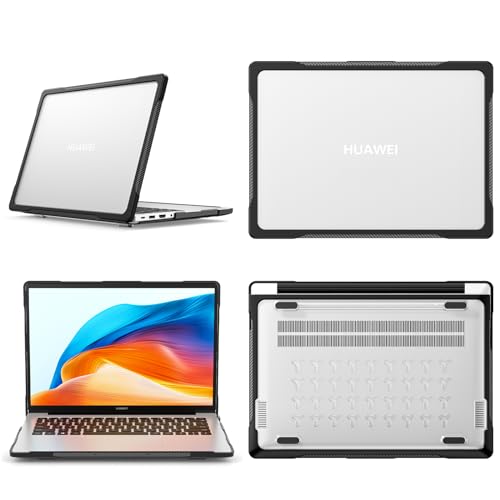UFinetech Custodia per Huawei MateBook D14 2023 14 Pollici - Cover Protettiva Rigida Trasparente, Ultra-Sottile, Antishock, Antigraffio, Design Elegante con Ventilazione, Adatta per Uomini e Donne