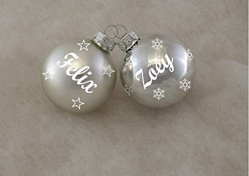 Geschenketorten-Gebhardt Weihnachtskugel mit Wunschname - Silber Cover