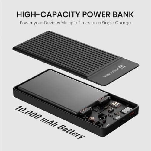 Portronics Luxcell B12 10,000mAh Power Bank Black - Image 3