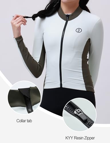 INBIKE Maillot Ciclismo Mujer Invierno Manga Larga Mtb Ropa Secado Forro Polar Cálido Transpirable Reflectantes Camiseta Bici Verde S - imagen 5