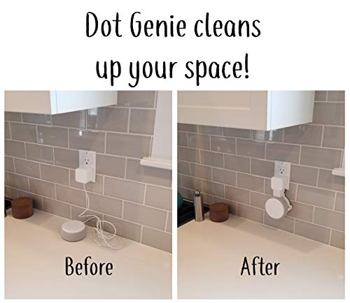 Dot Genie [Square Plug Only 2018-2021: Dot 3Rd Gen Wall Mount | The Original Outlet Hanger | No Muffled Sound | Exposed Speaker Grill, Mics, And Lights (Black, 2-Pack) #TOP4