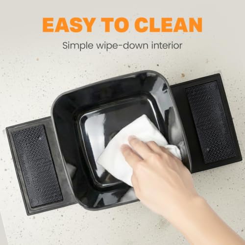 Image of Car Trash Can with Stability Wings - Leakproof Portable Garbage Bin for Fabric & Rubber Mats - Compact Durable Plastic Auto Organizer for Cars, SUVs, Trucks (Gray, Small)