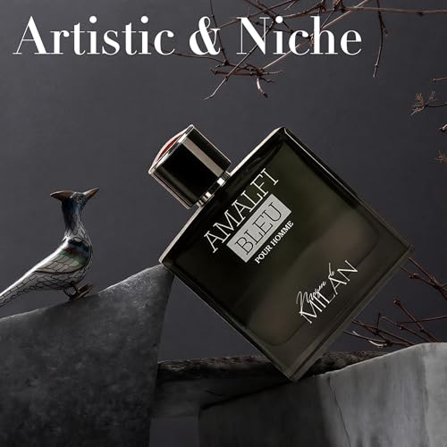 Image of AFLUXE AMALFI BLEU, Men's Cologne Gift, Long Lasting EDP, Aura of Elitism & Modern Style, Perfume for Business, Commute and Casual Use, 3.4 Fl Oz
