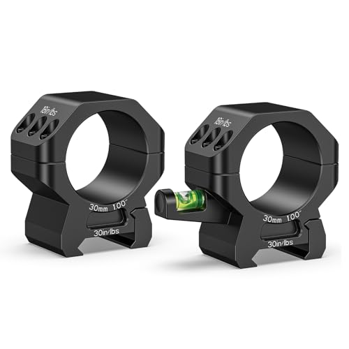 CVLIFE 30mm Medium Profile Scope Rings - Precision Scope Mount with Integrated Level Bubble for Picatinny and More Rails - 2 Pieces