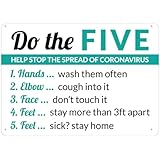 Do The Five Help Stop The Spread Of Covid 19 サイン 警告 ブリキ看板 ホーム キッチン ファーム ガーデン ガレージ 壁装飾 12X8インチ