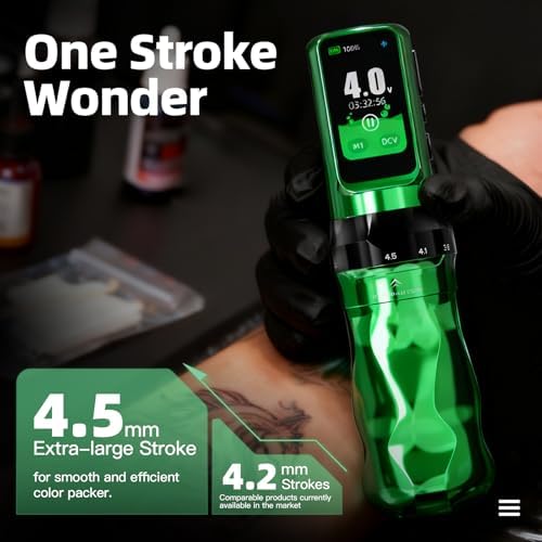 Mast Tattoo Fold Pro Cordless Tattoo Gun Kit Year of the Horse Edition Tattoo Machine 20 Pro Needles Black Tattoo Ink for Professional Artists Complete Tattoo Supplies - 3
