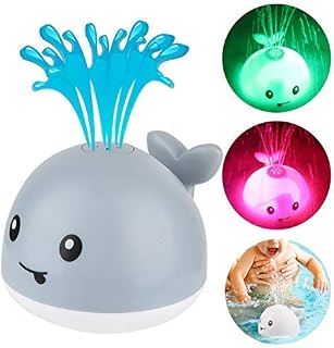 VI AI Baby Bath Toys, Baby Light Up Bath Tub Toys, LED Light Up Sprinkler Toy Whale Water Sprinkler Pool Toys