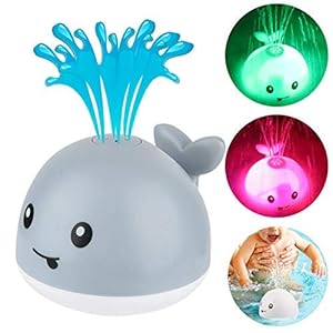 VI AI Baby Bath Toys, Baby Light Up Bath Tub Toys, LED Light Up Sprinkler Toy Whale Water Sprinkler Pool Toys