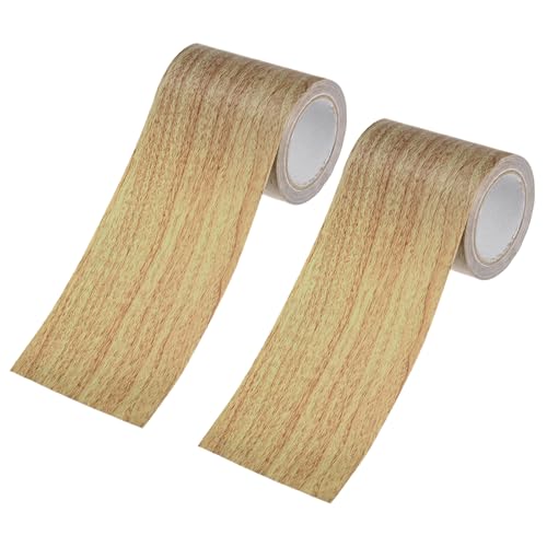 Image of M METERXITY 2-Roll Wood Grain Repair Tape, 2.24in x 15ft Textured Realistic Self-Adhesive Wood Floor Tape Contact Paper for Furniture /Floors /Home [Brown Pine]