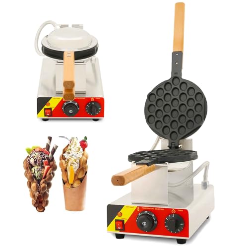 Máquina para hacer gofres de burbujas, 1000W máquina comercial para hacer gofres con burbujas, 5 minutos de calentamiento rápido, máquina para hacer conos eléctricos para el hogar, cafetería