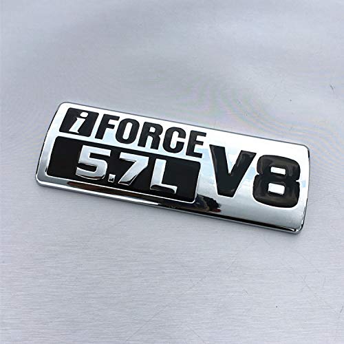 Aizfa 1 emblema I FORCE5.7L V8 para coche después de la cola, pegatinas de modificación de la etiqueta lateral (plata negra) Cover