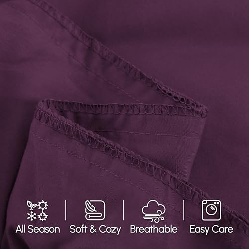 Image of Elegant Comfort Luxury Ultra-Soft 1-Piece Body Pillowcase - 1500 Premium Hotel Quality Microfiber Double Brushed - Wrinkle Resistant, Body Pillowcase Size, Purple