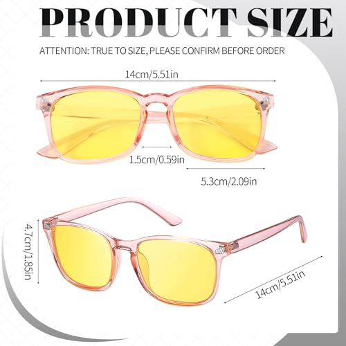 Image of Polarized Sunglasses for Women Men Night Vision Glasses Anti Glare | Yellow Anti Glare UV400 Lens, Lightweight Square Frame, for Day Night Use, Driving, Fishing, Cycling, Traveling