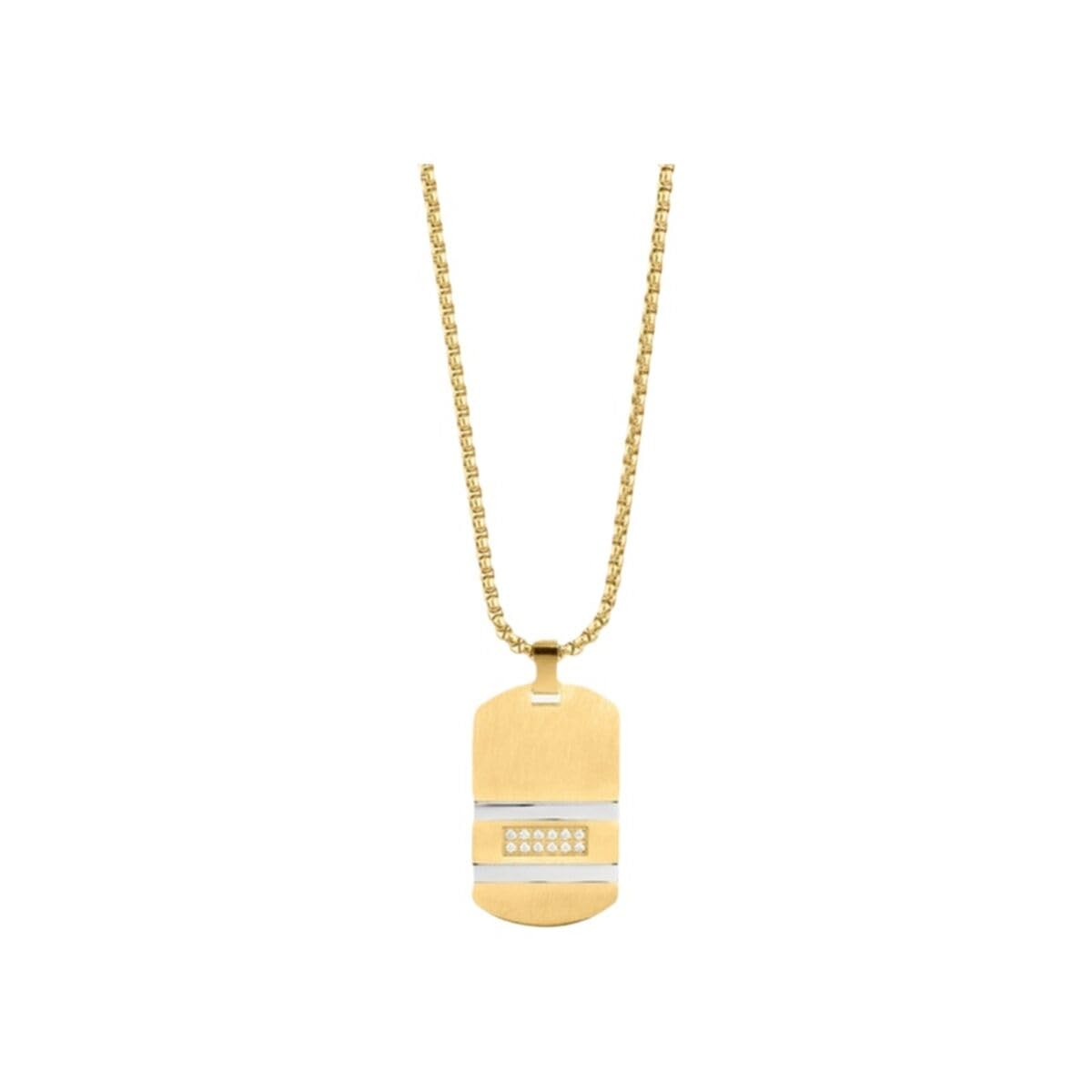 Collar Hombre Martinez con Placa Oro Cura della persona e salute