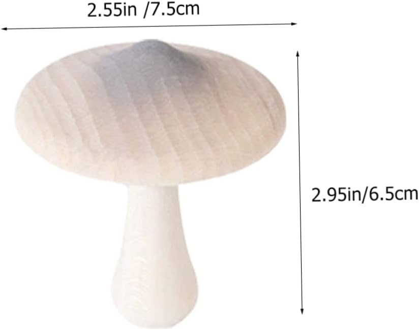 Sosoport DIY Painting Mushroom Toys 1 Set of Realistic Wooden Mushroom Models for Decor