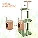 Topeakmart Cat Tree, 42in Pumpkin Cat Tower with Spring Teasing Ball and Leaf Shape Design, Cute Cat Tree with Natural Sisal Scratching Posts, Platform, Condo for Indoor Cats, Green & Brown