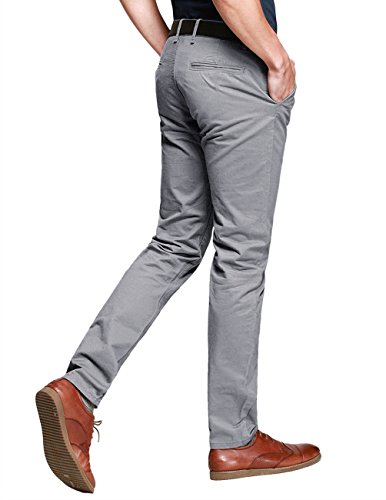 Match Mens Slim-Tapered Flat-Front Casual Pants(Medium Gray,32) #TOP1