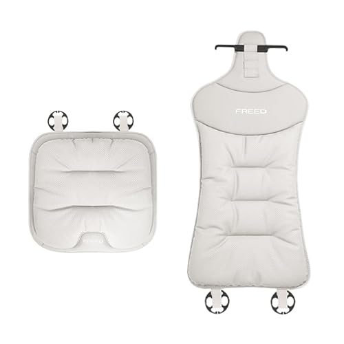 シートカバー FREED適用 専用ロゴ付き 最新 レザー シートクッションフリード GB5 GB6 GB7 GB8 シリーズ対応 車用 シートカバーセット 蒸れない 座クッション 体圧分散 前座席用 後部座席用 カー用品 (ベージュ, 2枚セット・前座1席