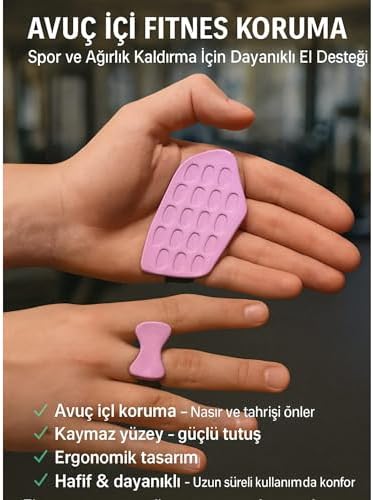 Ergonomik Fitness El Koruyucu, Avuç İçi Koruma Dambıl Fitness Ağırlık Kavrama Pedi Kondisyon, Barfiks, Pembe Kaymaz Yüzeyli, Halter Ağırlık Çalışmaları için, Dayanıklı Spor Ekipmanı El Sağlık Pedi - Görsel 3