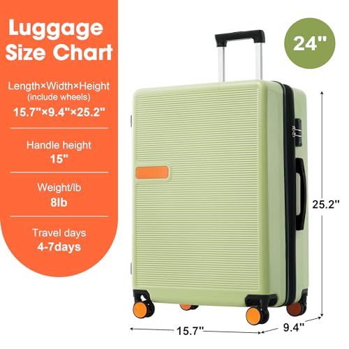Contrast Color Hardshell Luggage 24inch Expandable Spinner Suitcase with TSA Lock Lightweight2