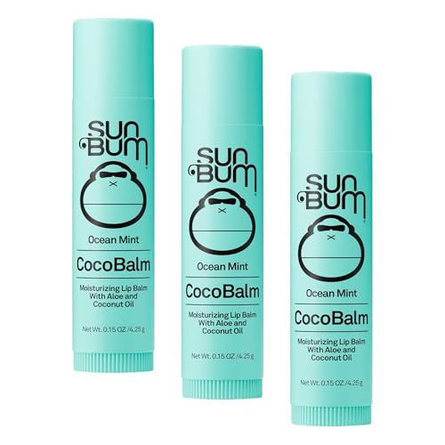 Image of Sun Bum Cocobalm Ocean Mint - Hydrating Lip Balm With Coconut Oil and Aloe Vera - 0.15 oz Stick (Pack of 3)