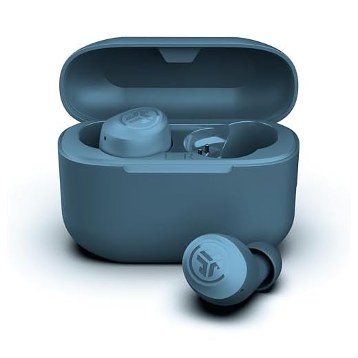JLab Go Air Pop+ In Ear Kopfhörer kabellos Bluetooth, True Wireless Kopfhörer, 35+ Std. Headphones, kabellose Ohrhörer, Earbuds mit Mikrofon, USB-C Ladebox, Dual Connect, EQ3 Sound, Marineblau