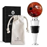 Homestia Red Gemstone Wine Stopper for Wine Bottles Vacuum Wine Bottle Stopper with Silicone Reusable Wine Corks, Leak Proof Keep Fresh Wine Preserver Wine Saver Wine Accessories