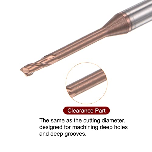 Image of HARFINGTON Square Nose End Mill 4mm Shank 2mm x 20mm Titanium Coated Solid Carbide Long Reach Extended Neck 2 Flutes CNC Router Bit Milling Cutter for Stainless Steel Alloy Hardened Steel