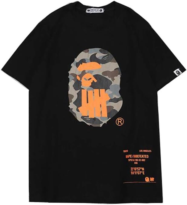 Fashion Bape Camo Printed Cotton Loose Crew Neck T-Shirt for Men/Women
