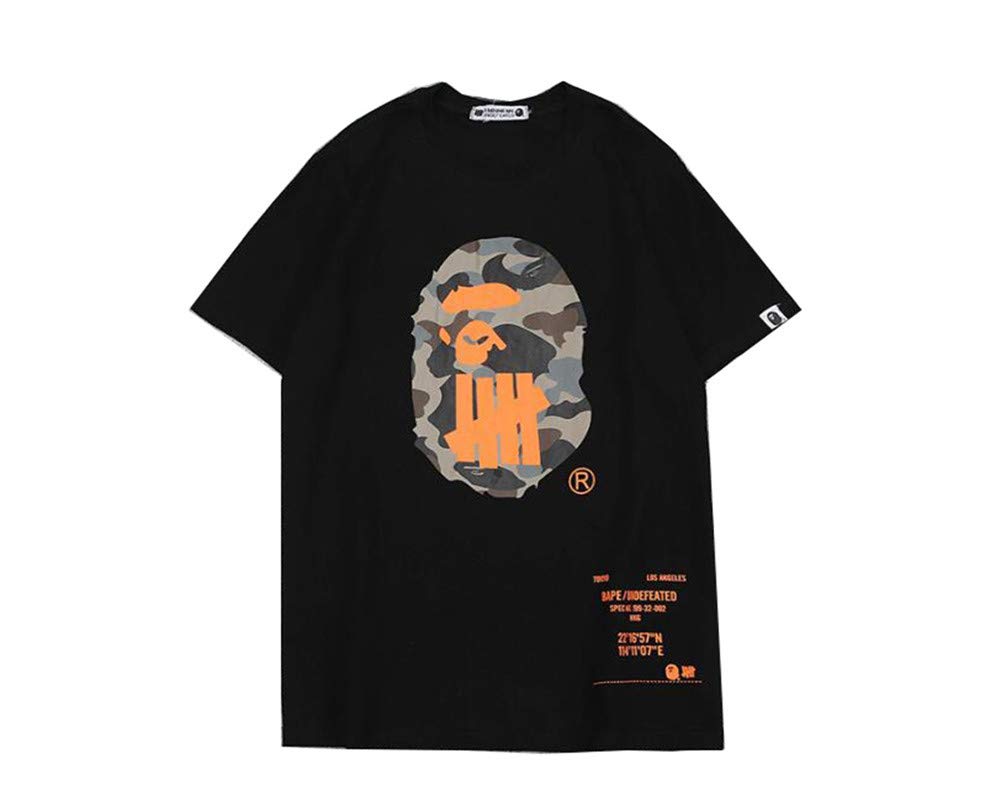 Fashion Bape Camo Printed Cotton Loose Crew Neck T-Shirt for Men/Women