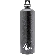 Laken Futura Aluminum Water Bottle - Narrow Mouth, Screw Cap with Loop - Leak-Proof, BPA Free, Made in Spain - 50 oz, Granite