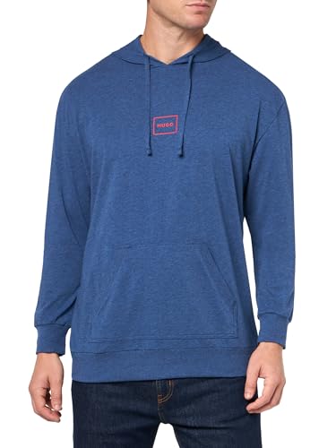 HUGO Men's Logo Outline Hooded Sweatshirt, Blue Sapphire, S