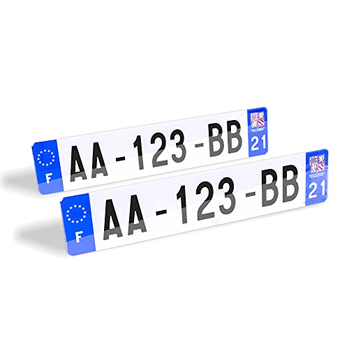 2 placas de matrícula personalizadas para coche, homologado, SIV, 520 x 110 mm, resistente a los golpes, a la intemperie y a los rayos UV, plástico