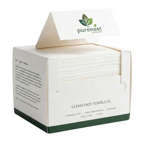 Serviettes jetables visage PureNest Clean anti imperfection acné viscose XL x50